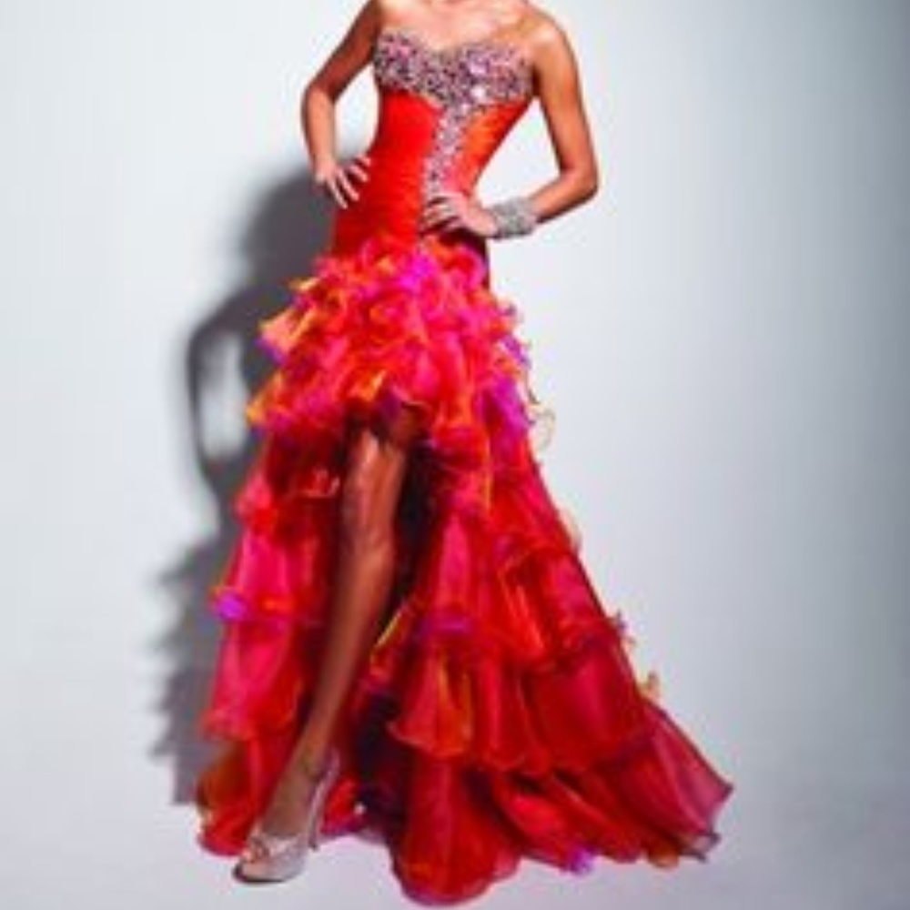 Orange Fuchsia Tony Bowls Paris Prom gown